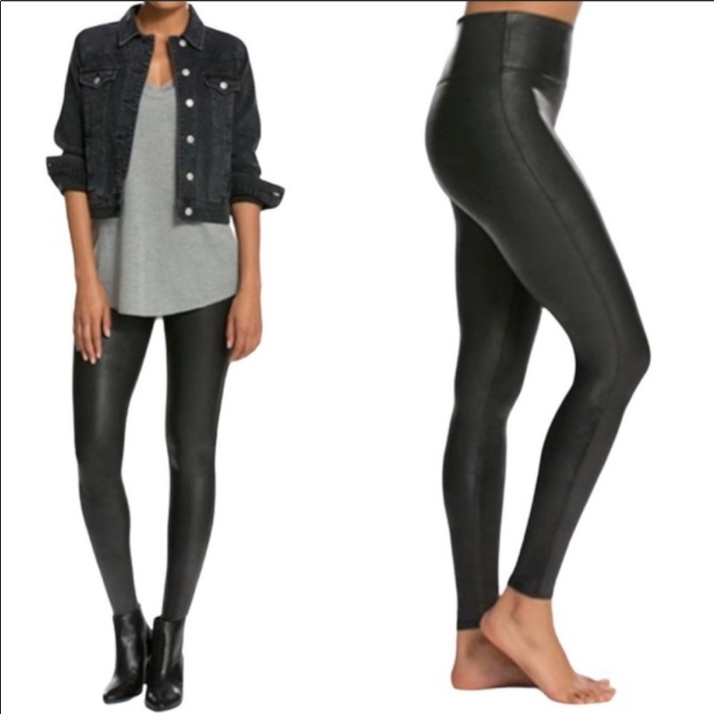SPANX Faux Leather High Waisted Leggings Black S - Picture 12 of 12